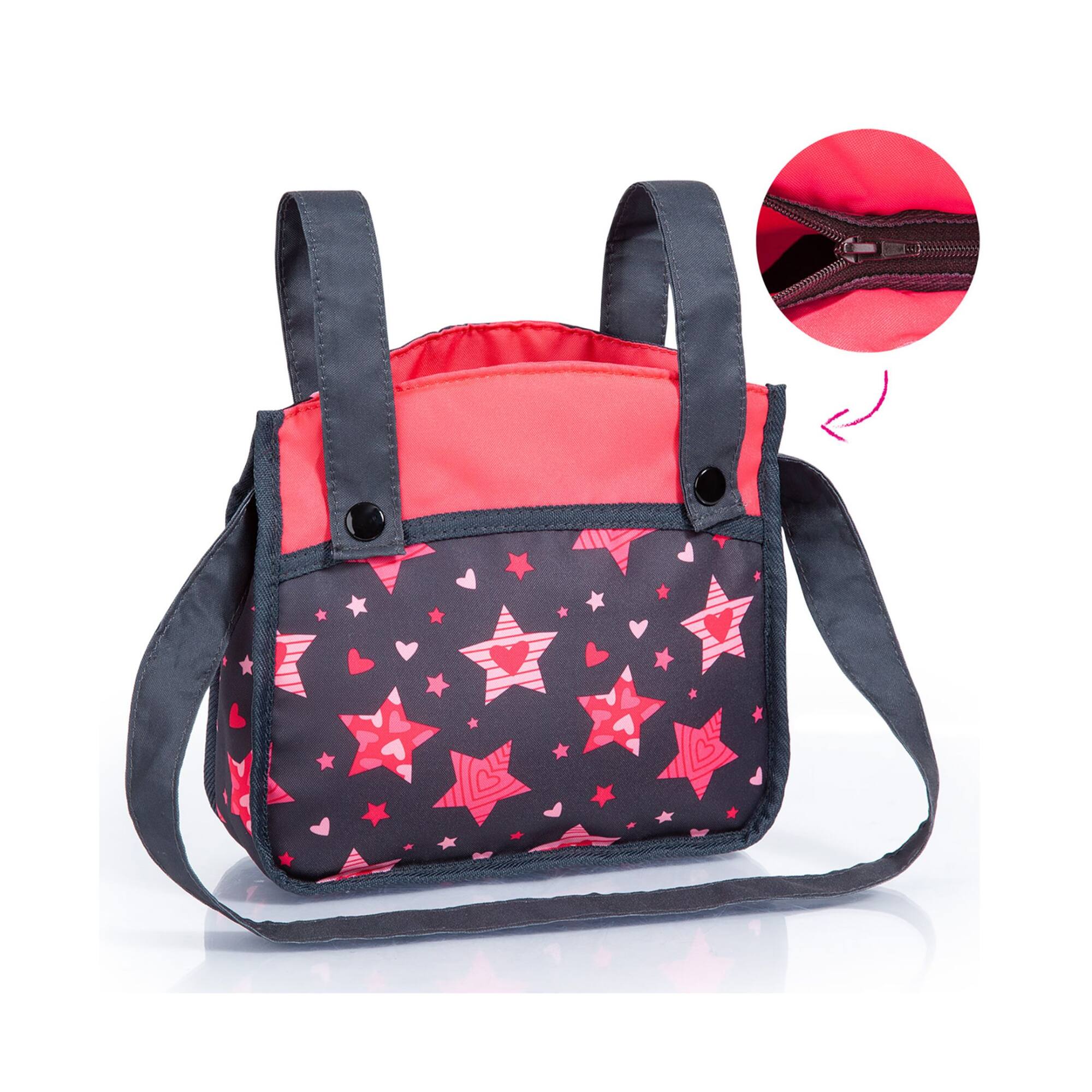 Bayer Design Neo Vario Red Stars Doll Pram & Car Seat Set